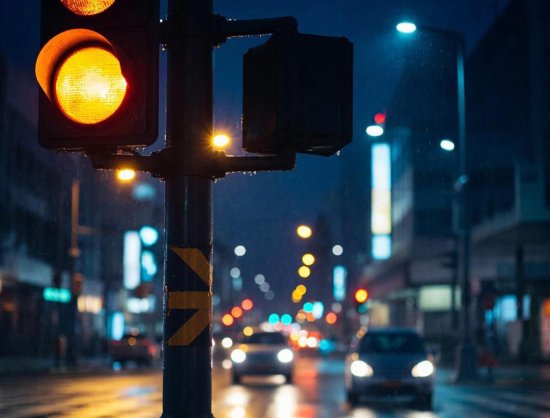 Почему ночью на некоторых перекрестках загораются мигающие огни светофора - фото